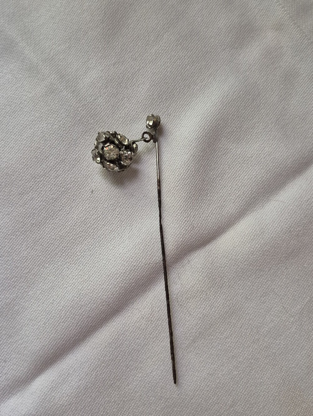 Vintage Art Deco Rhinestone Dangle Hat Or Lapel Pin